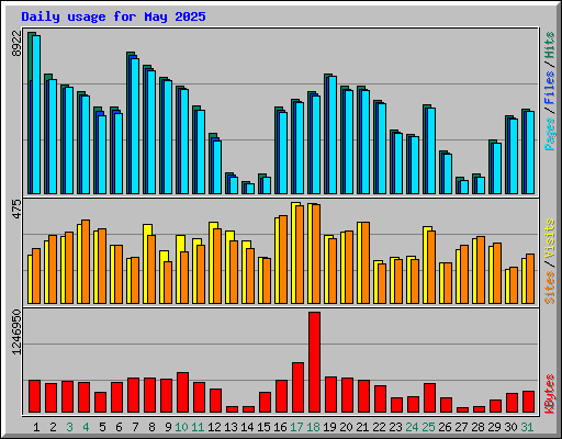 Daily usage for May 2025