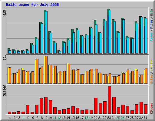Daily usage for July 2026