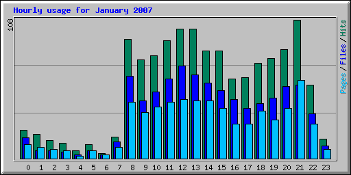 Hourly usage for January 2007